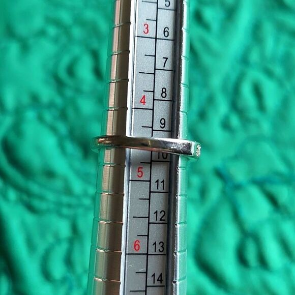 Tiny Silver Tone Cubic Zircona Band size 4.5 - Picture 11 of 11